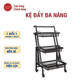 Kệ để đồ nhà bếp 3 tầng có bánh xe tiện lợi dễ dàng di chuyển!