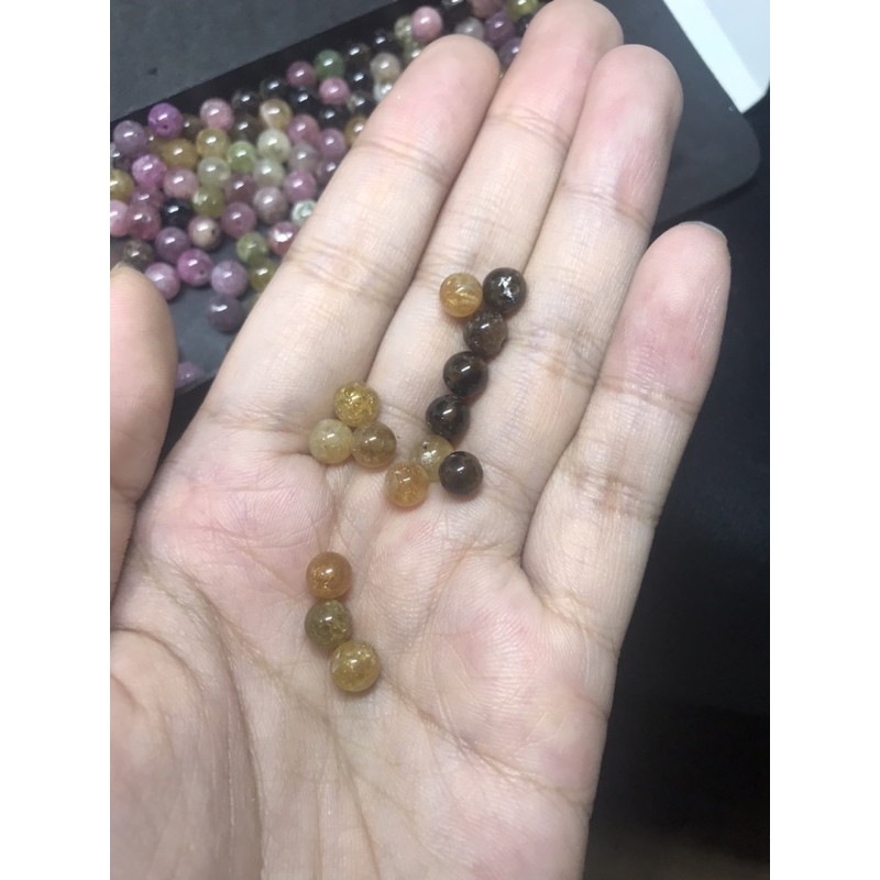 Hạt đá Tour.maline nhiều màu làm HandMade , DIY 5-6mm