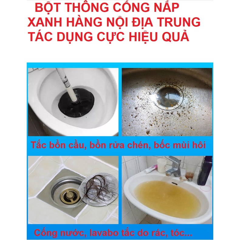 Bột Thông Cống Thông Bồn Cầu Thông Bồn Rửa Bột Thông Tắc Gia Dụng Cực Mạnh YUHAO Không Hại Đường Ống