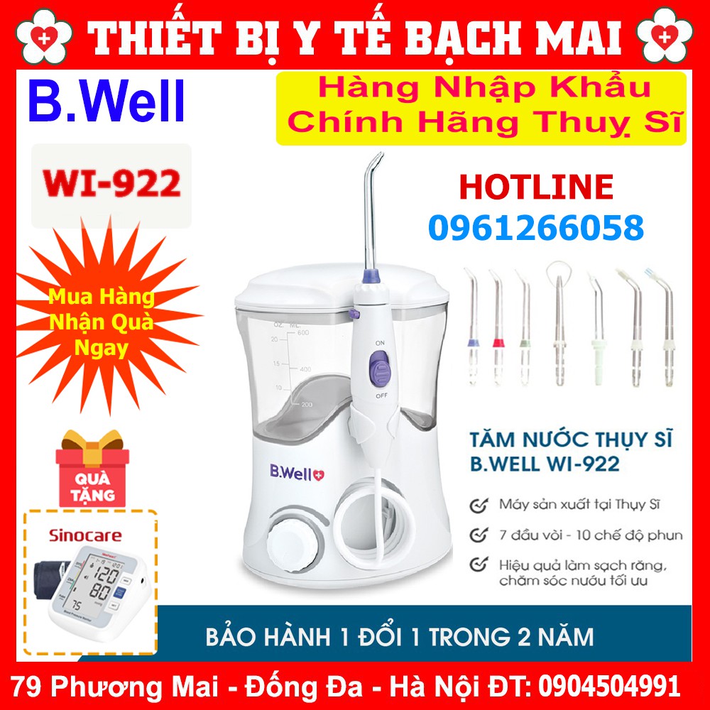 [Tặng Máy Đo Huyết áp] Mua Máy Tăm Nước Gia Đình B Well WI-922 10 Chế Độ Đa Năng