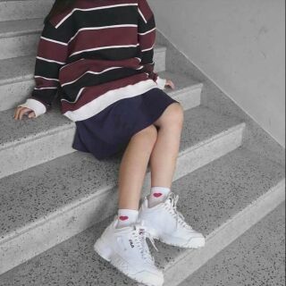 Sweater cotton đỏ đen sọc ngang hot hit