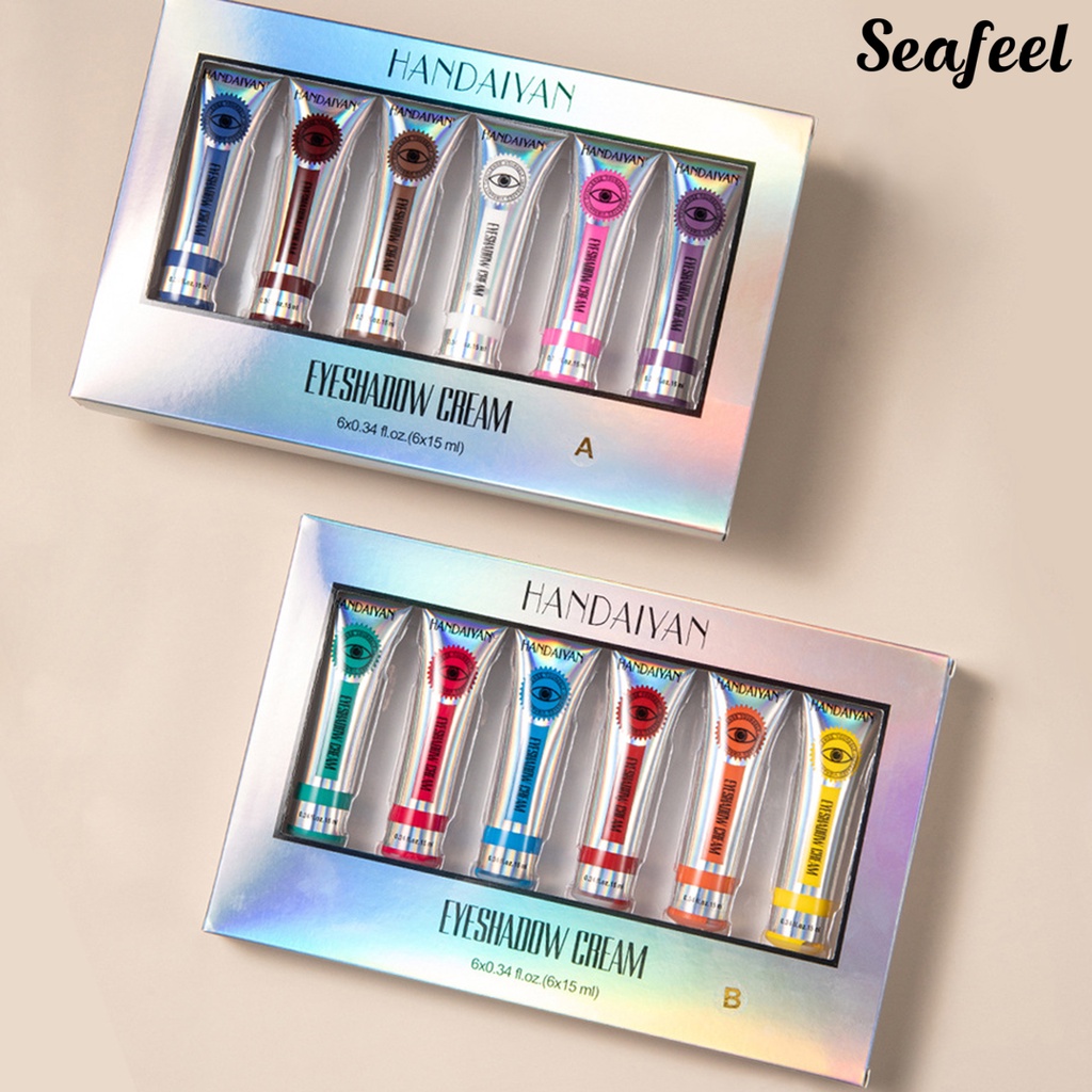 [Hàng mới về] Set 6 phấn mắt dạng gel Handaiyan màu lì không nhòe lâu trôi