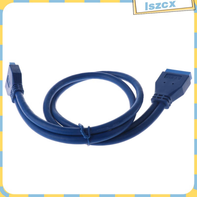 1x Usb3.0 20 Pin Male To 20 Pin Female Cable 0.5m Blue Color