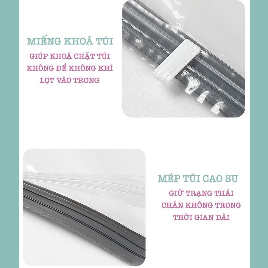 Túi Hút Chân Không Trong Suốt Dày Gấp Đôi, Túi Chân Không Bảo Quản Quần Áo, Chăn Ga Chống Nấm Mốc Cao Cấp M003
