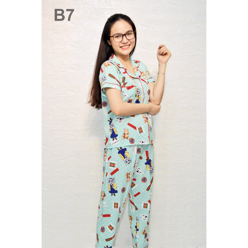 Đồ bộ nữ cao cấp chất vải kate lụa không nhăn, mát mẻ B7