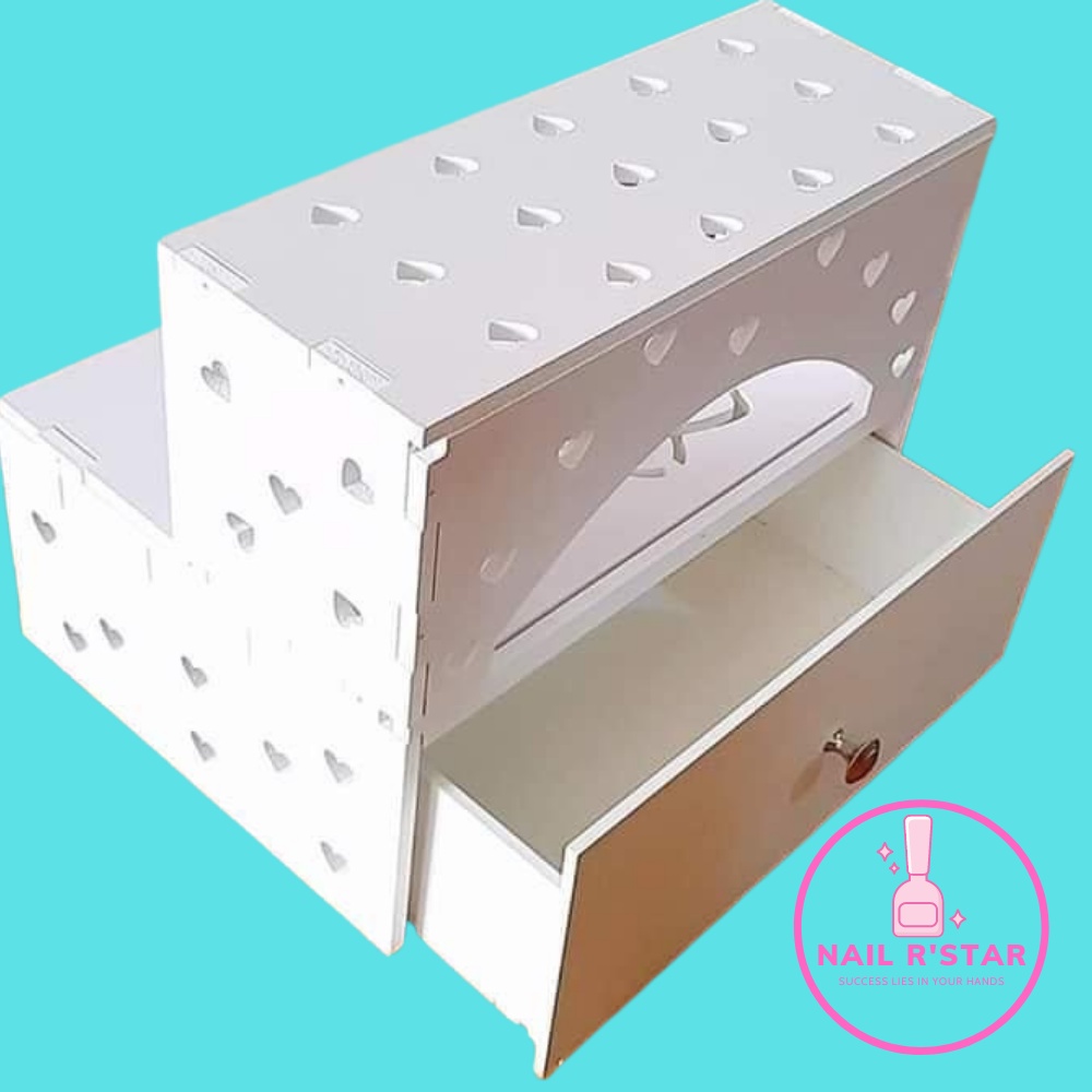 Kệ để chân làm nail chuyên dụng loại TỐT cho dân làm móng CÓ NGĂN KÉO CHỨA ĐỒ đủ 3 màu NAIL R’STAR