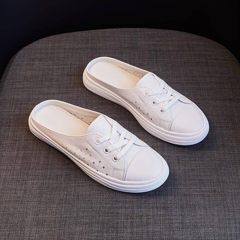 Dép Da Mềm Bít Mũi Thời Trang Mùa Hè Cho Nữ 2021