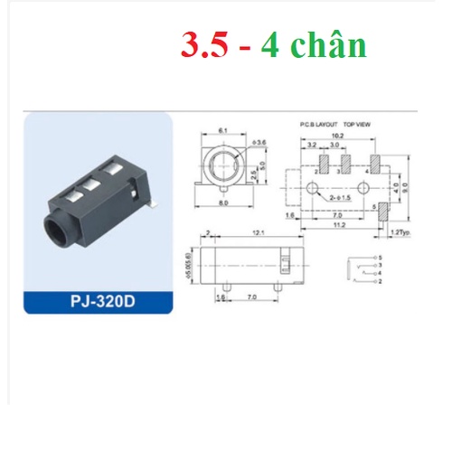 Jack audio 3.5 loại 8 chân (nhiều lựa chọn)