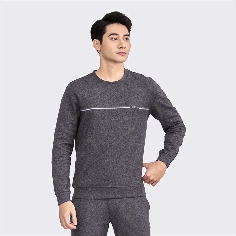 Bộ Đồ Dài Thu Đông Mặc Nhà Nam ARISTINO ALH011W2 Vải Cotton Trơn Màu Dáng Suông Bo Cổ Tay Gấu Áo Cổ Tròn Quần Cạp Chun