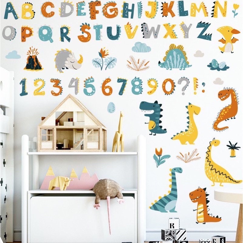 Tranh dán tường ,Decal dán tường bảng chữ cái và số cho bé, chất liệu cao cấp.