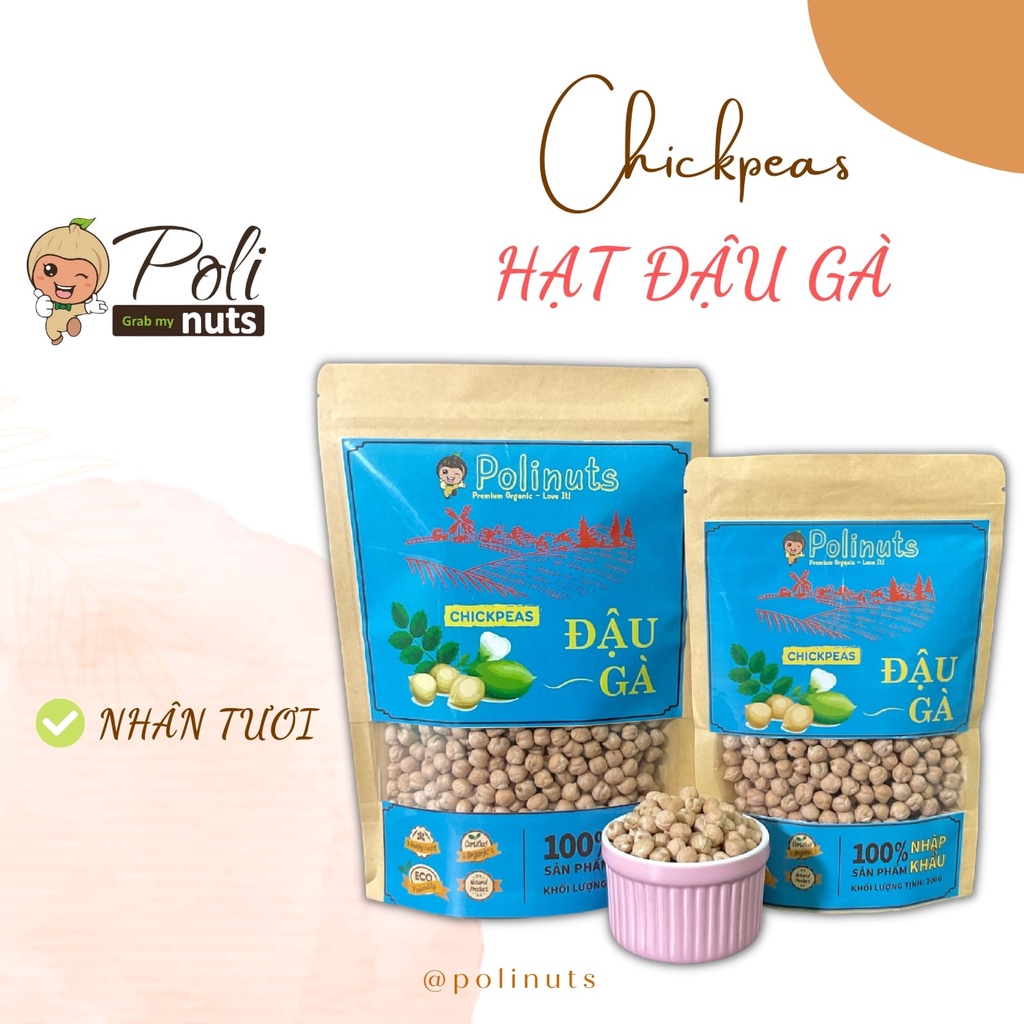 Hạt Đậu Gà Hữu Cơ Polinuts Nhập Khẩu Mỹ Loại Cao Cấp Giá Tốt Túi 200g / 500g