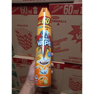 12 chai xịt côn trùng jumbo vape hương cam chanh 660ml
