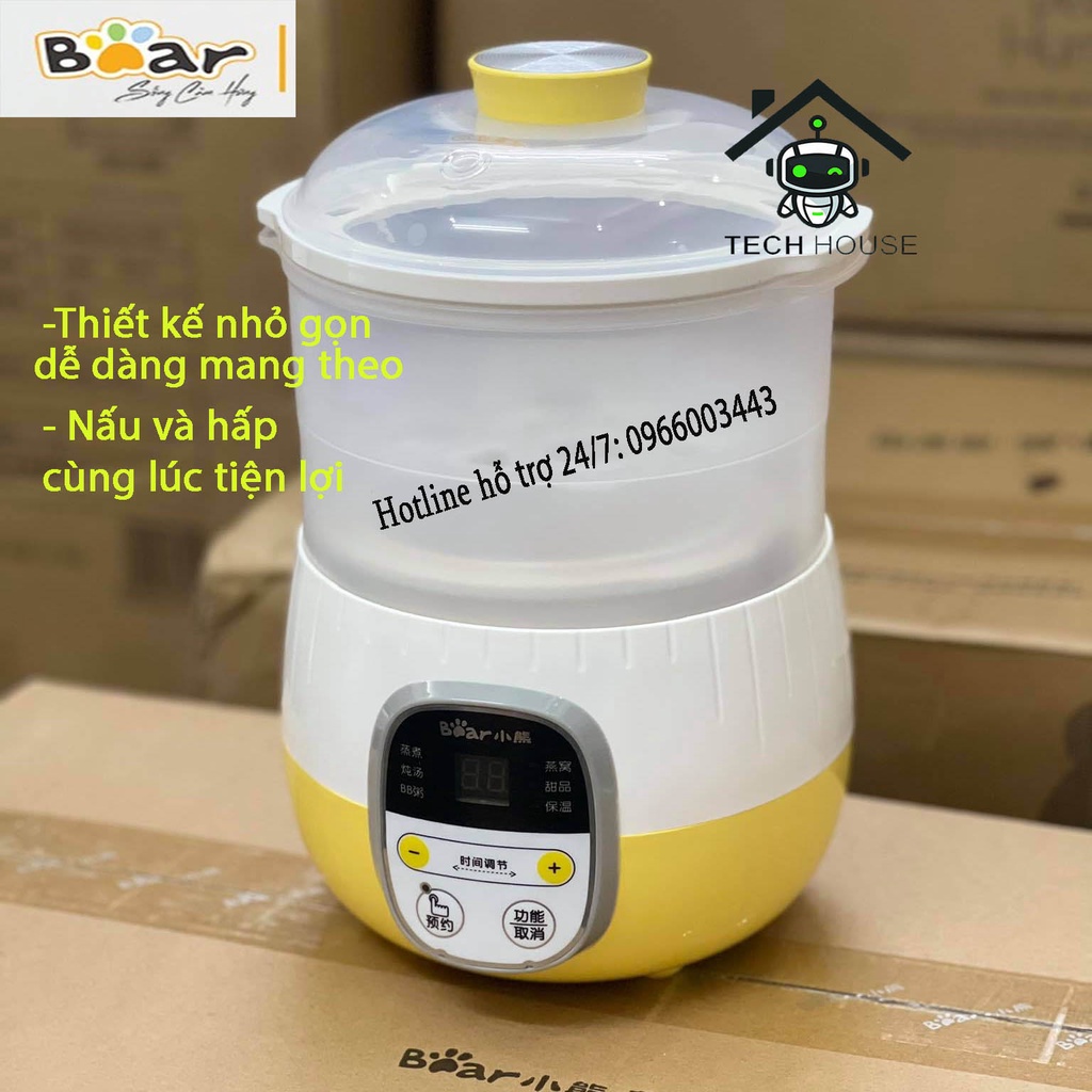 NỒI NINH HẦM CÁCH THỦY NẤU CHÁO BEAR DDZ-B08C1 (Dung tích 0.8L)