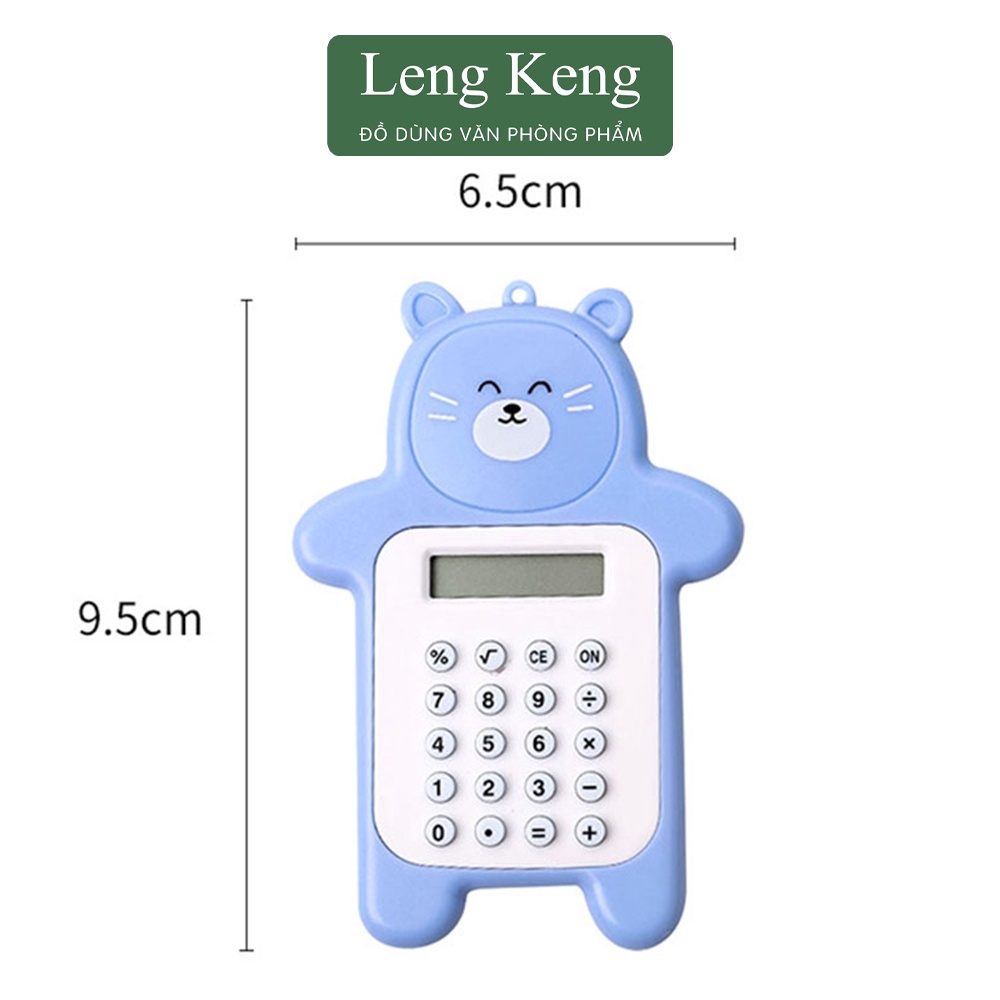 Máy tính cầm tay bỏ túi văn phòng phẩm Leng Keng cho học sinh hình gấu dễ thương MK12.