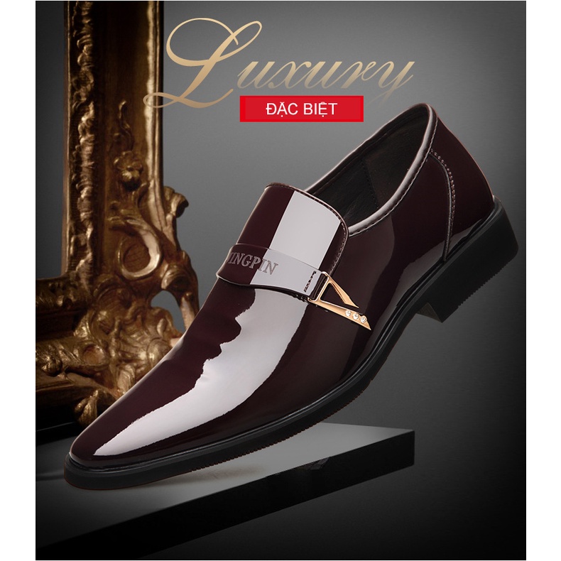 Giày nam da bóng công sở thời trang Hàn Quốc ngày cưới GDN063