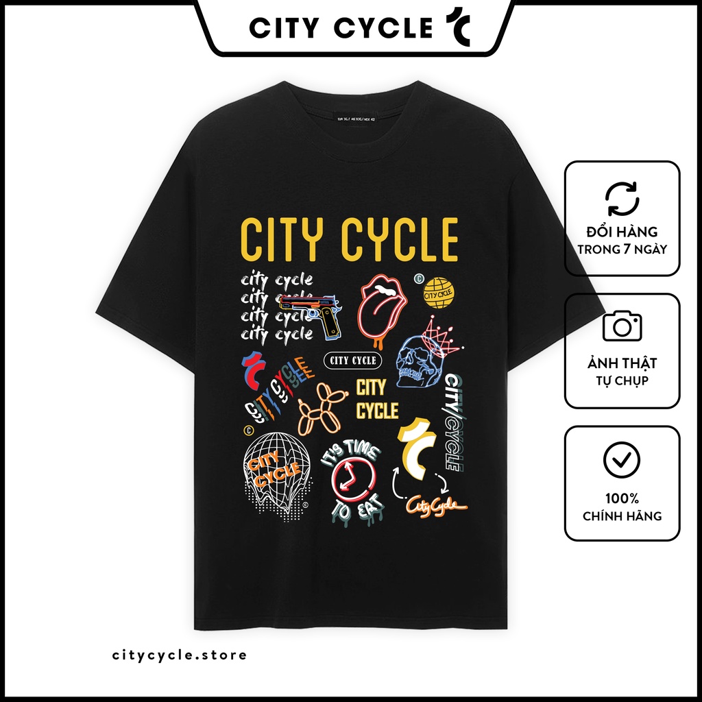 Áo thun nam nữ Neon Sign City Cycle - áo thun tay lỡ unisex Local Brand