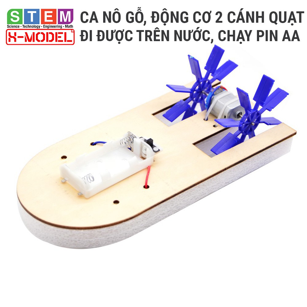 Đồ chơi sáng tạo STEM Ca nô gỗ đồ chơi  XMODEL ST1 chạy được dưới nước cho bé , Đồ chơi DIY| Giáo dục STEAM