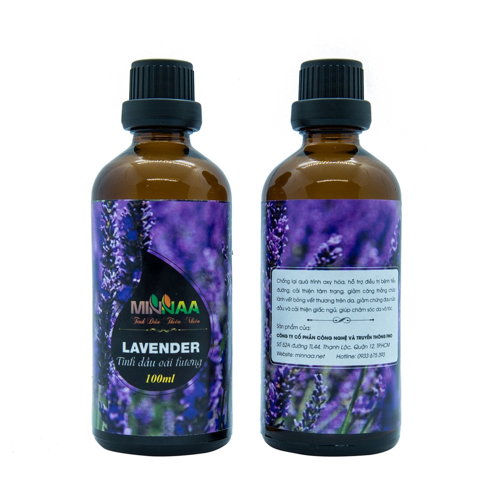 Tinh dầu hoa oải hương Minnaa chai lớn 100ml có kiểm định chất lượng