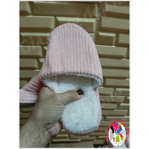 Dép bông nhung tăm êm chống trượt