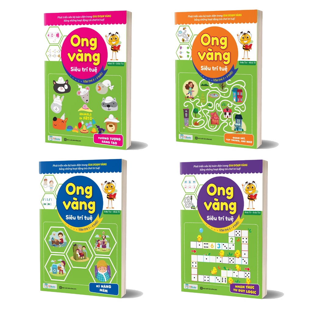 Sách - Combo Ong vàng siêu trí tuệ cho trẻ 3-6 tuổi