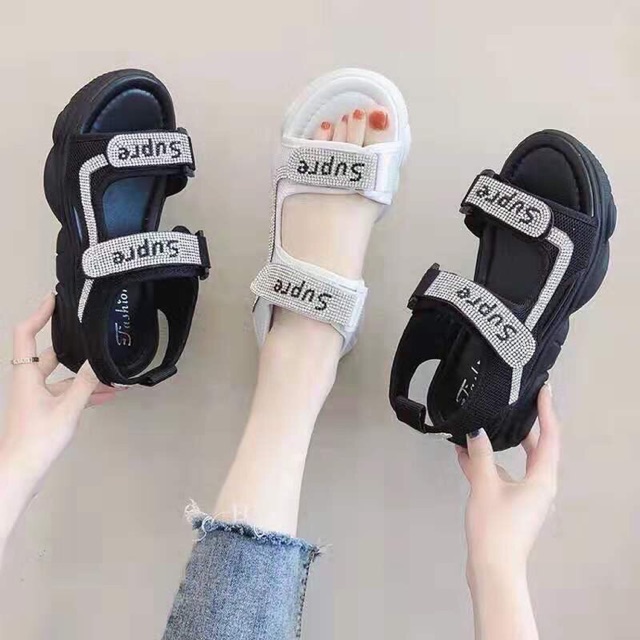 Giày sandal quai ngang nữ sepre lấp lánh