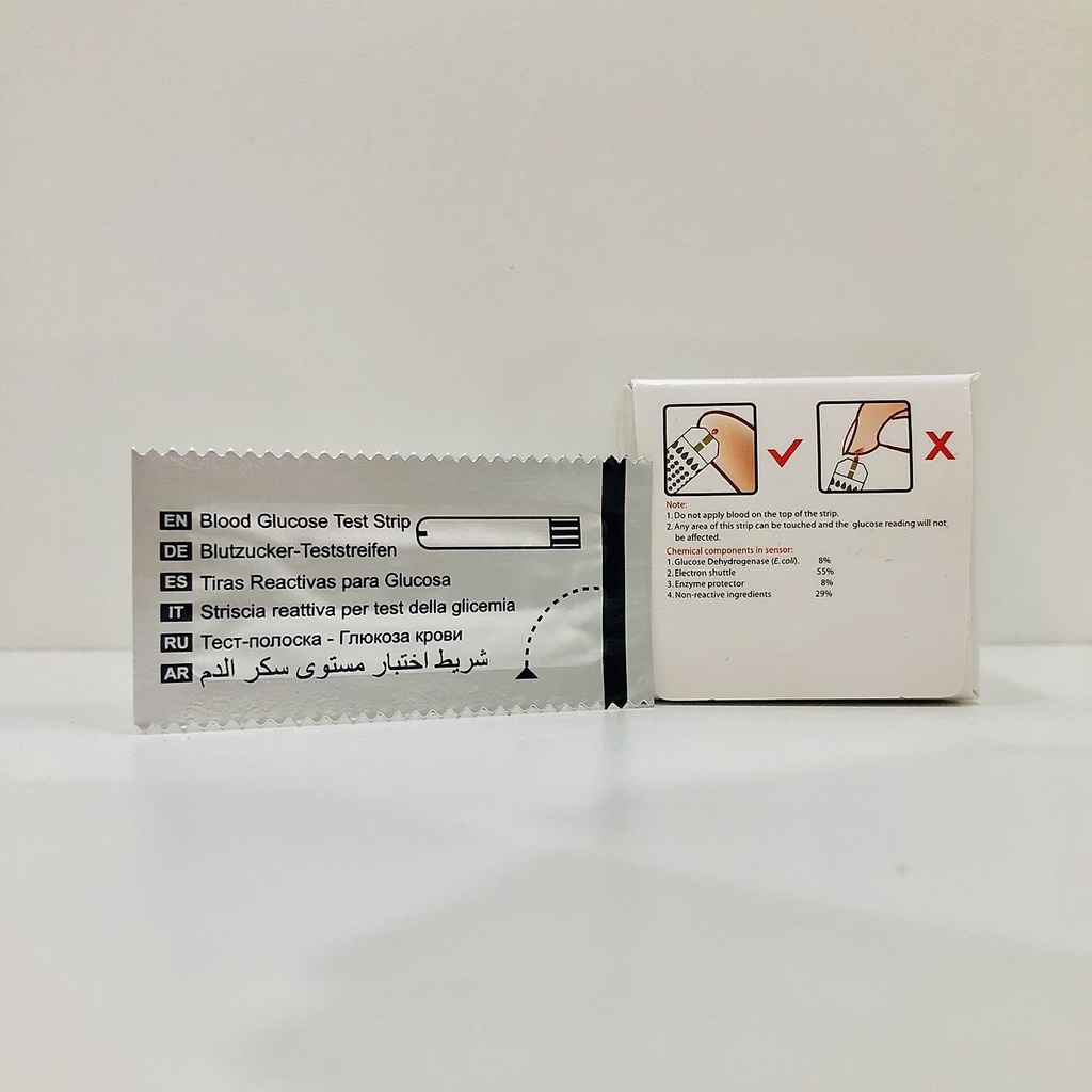 Que thử đường huyết Glucose dành cho máy đo Facare 5 trong 1 FC-M168  - Hộp 25 que thử