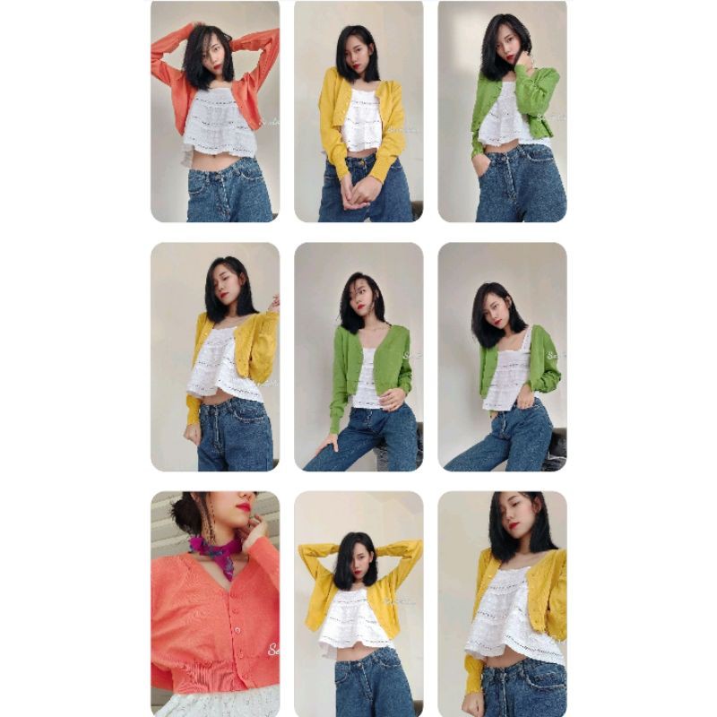 làEM _Cardigan len dáng ngắn 3 màu | BigBuy360 - bigbuy360.vn