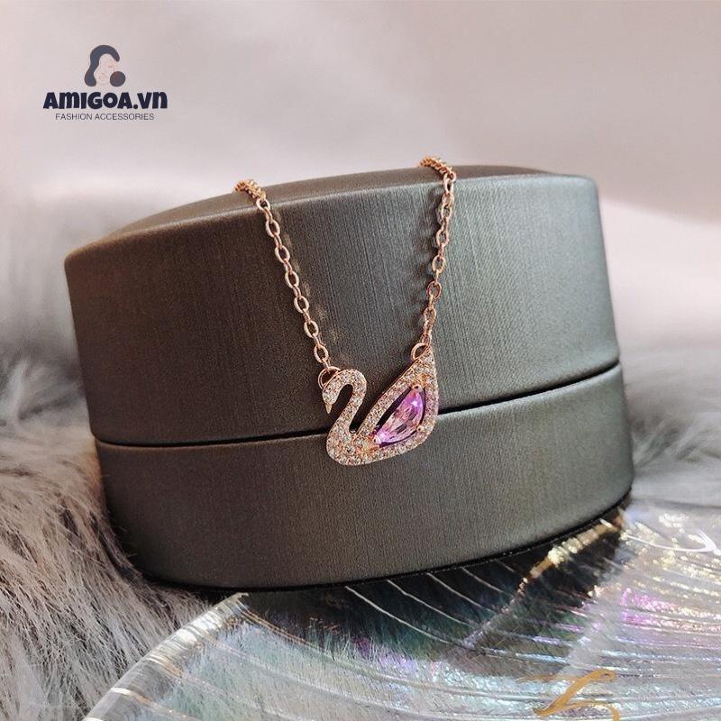 ✨✨Dây chuyền nữ mặt thiên nga đính đá zircon lấp lánh vòng cổ nữ mạ titan thiết kế xinh xắn trẻ trung phong cách Hàn Quốc