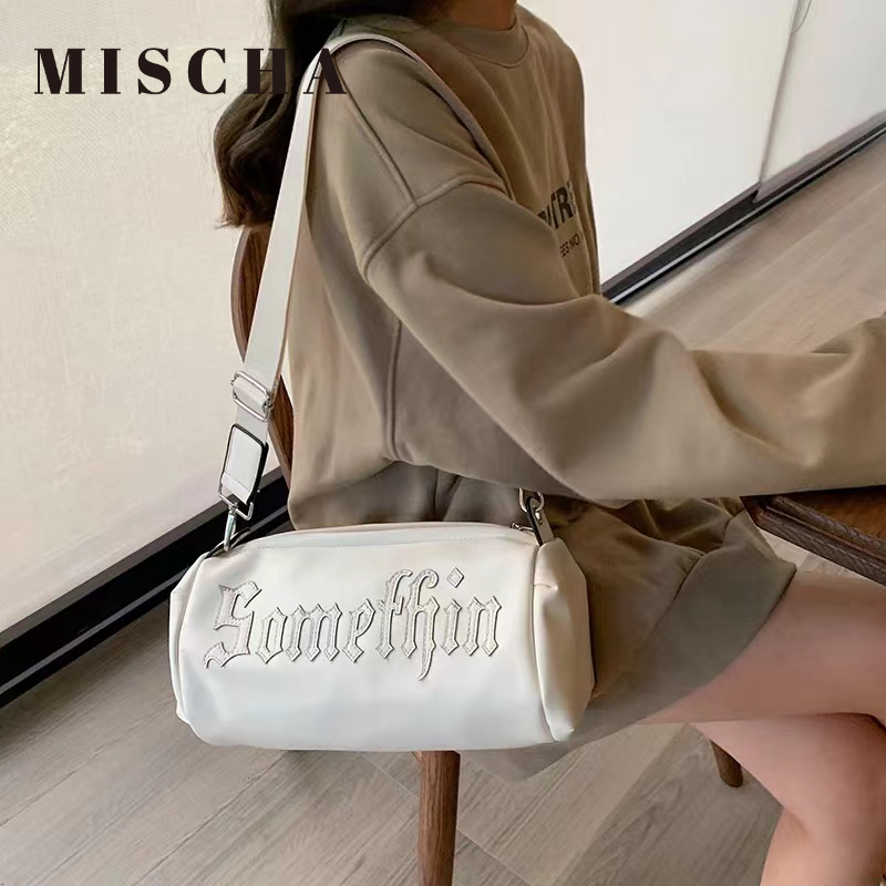 Mischa Túi Đeo Vai Da PU Màu Trơn Sức Chứa Lớn Phong Cách Phương Tây Dễ Phối Đồ Cho Học Sinh