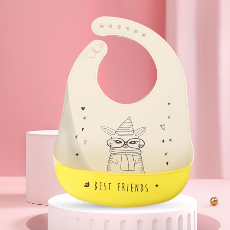 Yếm ăn dặm cho bé (chất liệu Silicone, ko bám bẩn)