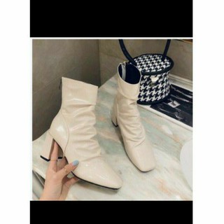 Boot nữ da bóng nhăn