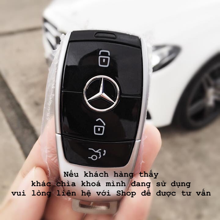 Bao da chìa khoá Mercedes handmade da thật, bao da chìa khoá Mec (dòng mới 2019) 002