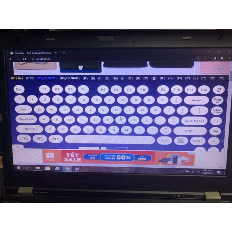 bàn phím keyboard lenovo thinkpad x220 t420 tháo máy lỗi nhẹ