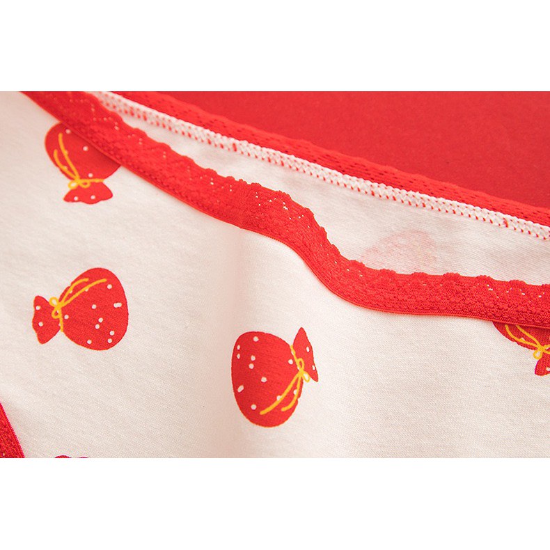Quần Lót Nữ ❤️FREESHIP❤️ Quần Cotton Nữ tông đỏ trẻ trung tôn dáng gợi cảm❤️ Quần Lót Nữ phối viền ren điệu đà mã L158