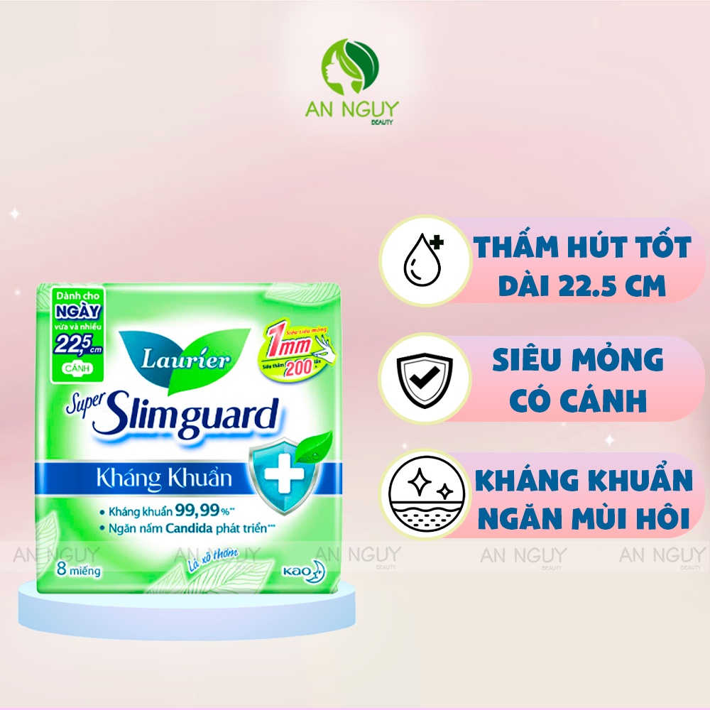 BVS Laurier Super Slimguard kháng khuẩn (8 miếng)