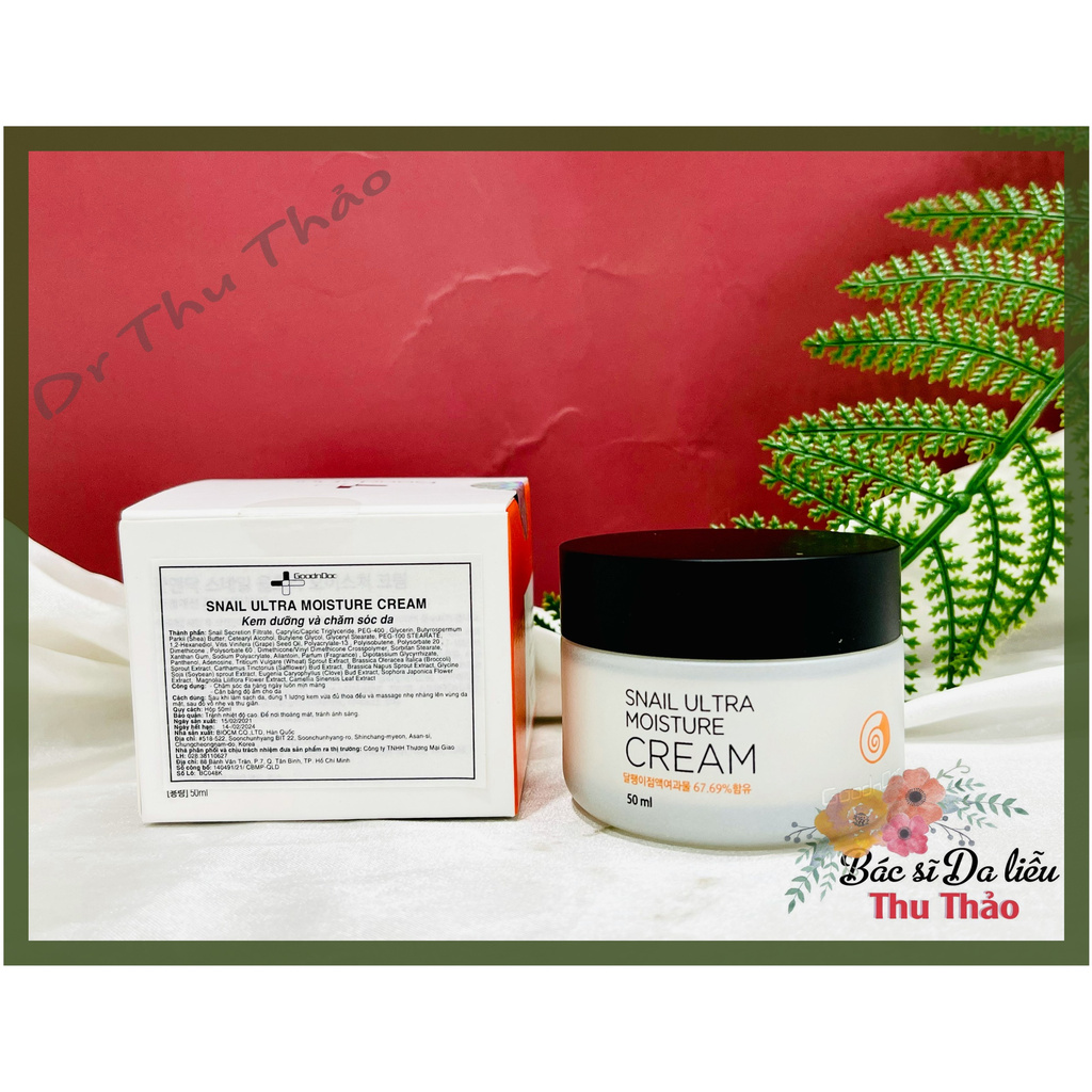[50mL] KEM DƯỠNG ỐC SÊN GOODNDOC SNAIL ULTRA MOISTURE