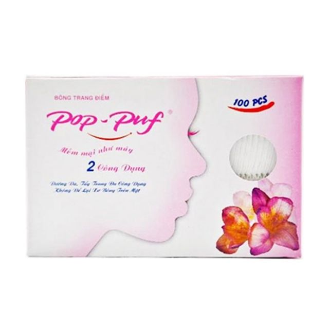 Combo 10 hộp bông tẩy trang pop-puf 100 tờ