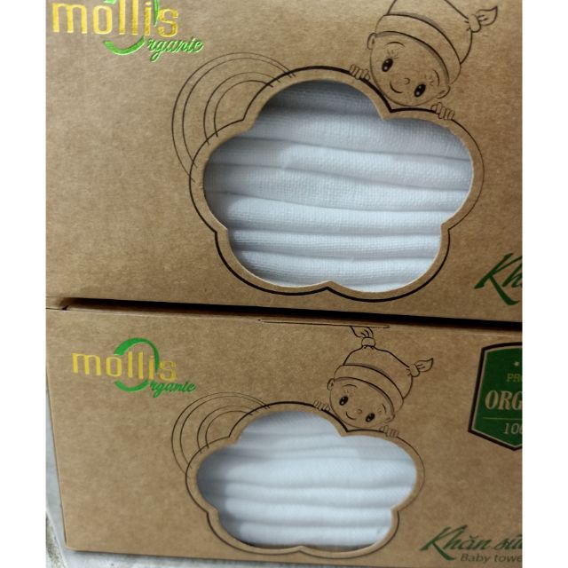 Khăn sữa trẻ e (Organic) mollis kt(30x30cm)