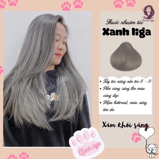 thuốc nhuộm tóc xám khói sáng cần tẩy tóc + tặng kèm oxy trợ dưỡng