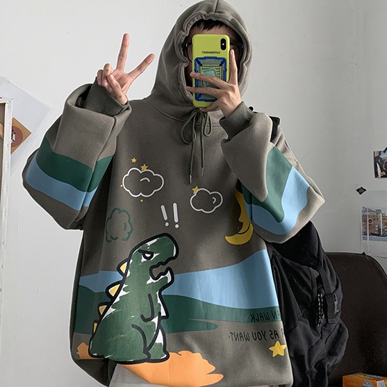 Áo Hoodies Có Nón Dài Tay In Hình Khủng Long Đáng Yêu | BigBuy360 - bigbuy360.vn