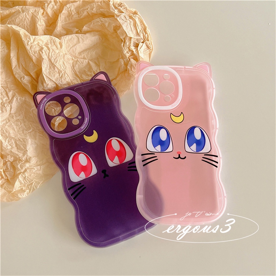 Cat EarỐp Điện Thoại Mềm Hình Thủy Thủ Mặt Trăng Cho iPhone 14 13 12 11 Pro Max SE2020 X XR Xs Max 7 8 6 6s Plus
