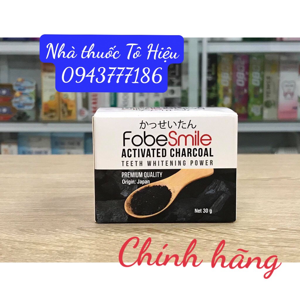 Bột làm trắng răng FOBESMILE 30g ( Chính hãng)- BỘT THAN HOẠT TÍNH LÀM TRẮNG RĂNG NHẬT BẢN