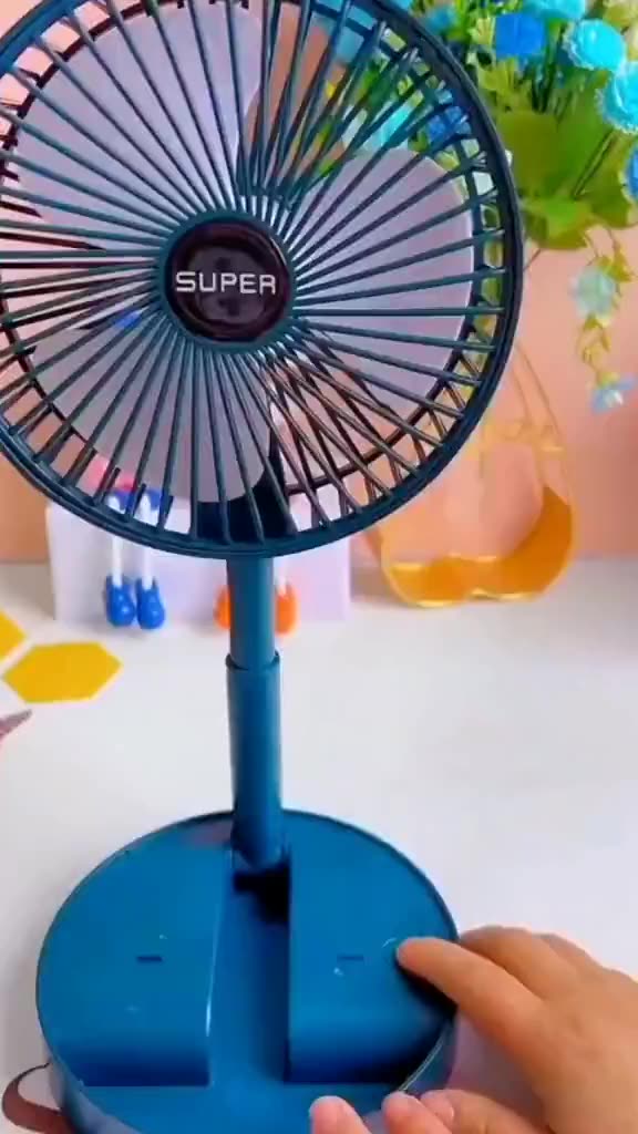 Quạt Tích Điện Để Bàn Gấp Gọn Mini SUPER , Quạt Tích Điện Cầm Tay Cổng Sạc USB Xoay 180 Độ ( Bảo Hành 6 Tháng ) | BigBuy360 - bigbuy360.vn
