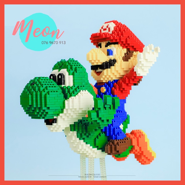 Xếp hình lego Yoshi and Mario - Miniblock Yoshi Mario size XL