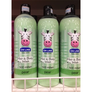 Sữa tắm gội dưỡng thể cho bé On Line, Hương Kẹo Gum / Lê / Dâu 500ml