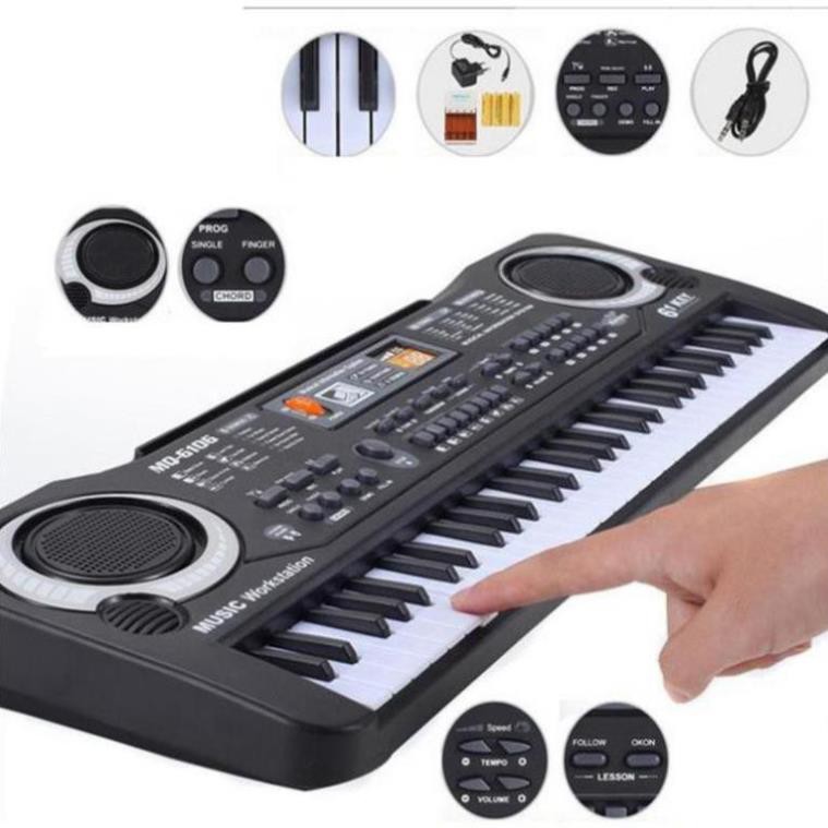 Đàn Piano Điện Tử 61 Phím Kèm mic Cho Bé loại 1 -lucar