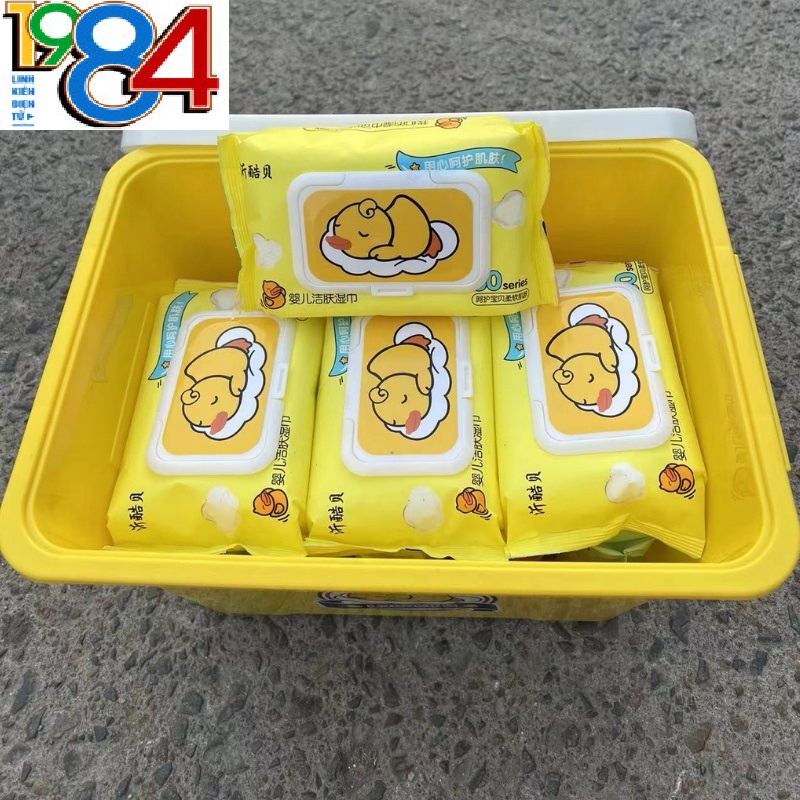 THÙNG KHĂN ƯỚT CON ONG VÀNG CON VỊT VÀNG