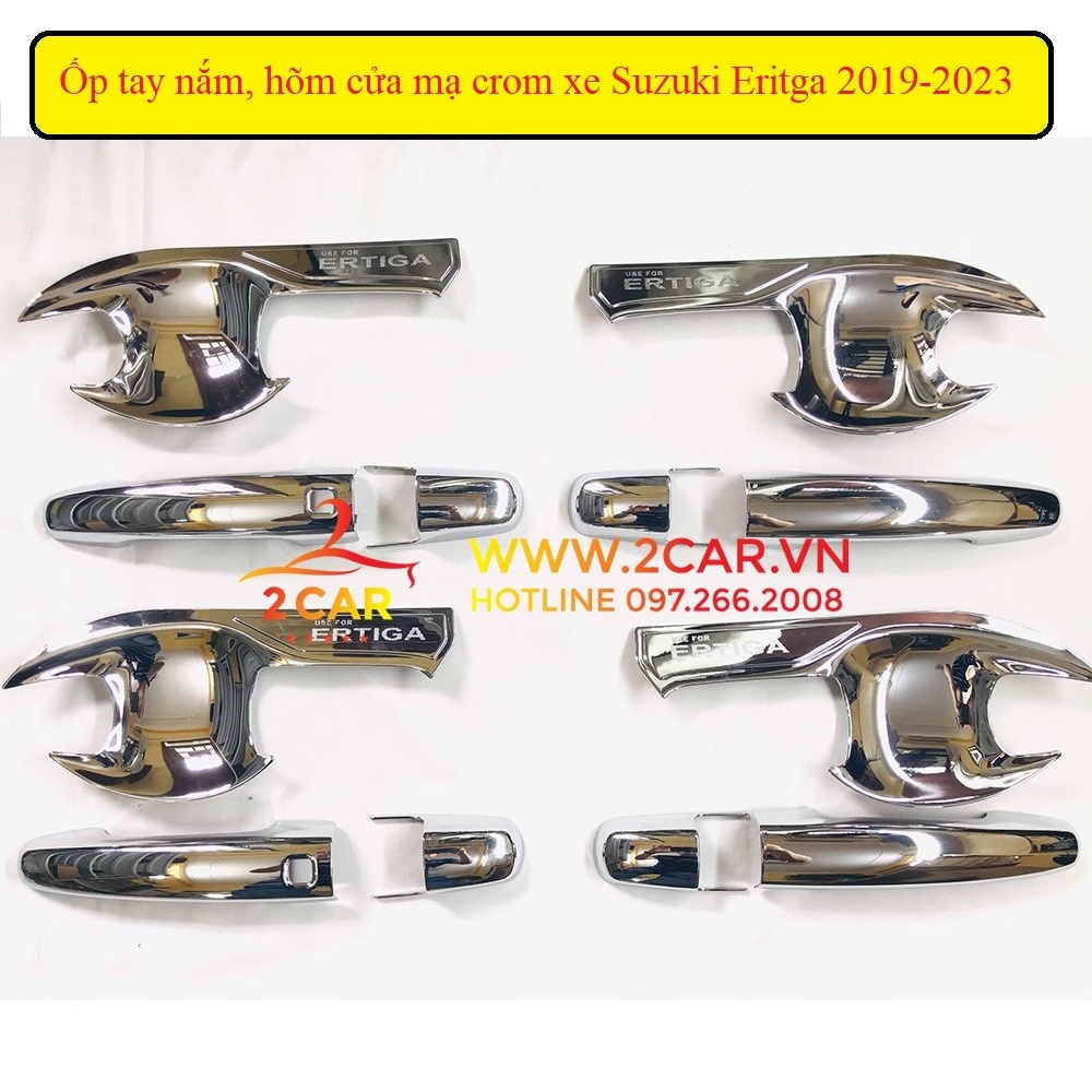 Ốp tay nắm, hõm cửa xe Suzuki Ertiga 2019- 2023 mạ crom cao cấp
