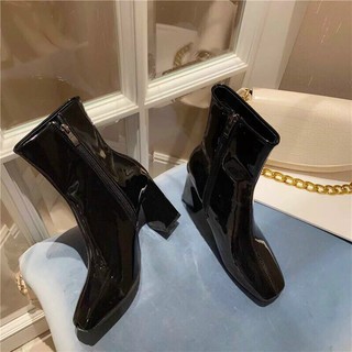 Bốt da bóng 7 phân cao cổ