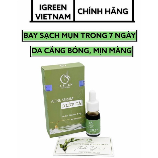 Serum Diếp Cá GIẢM MỤN, GIẢM THÂM, SE KHÍT LỖ CHÂN LÔNG, SÁNG DA - Serum Diếp Cá IGREEN